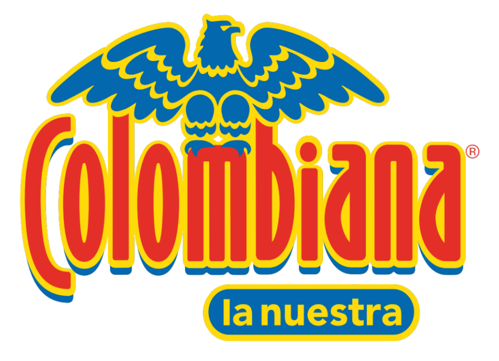 Logo de la gaseosa Colombiana, "la nuestra"