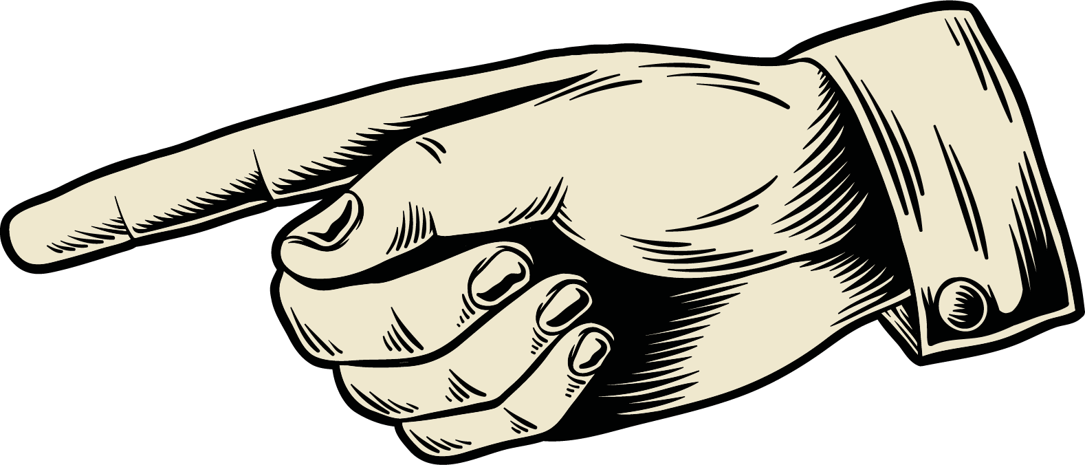 Ilustración vintage de una mano señalando con el dedo índice