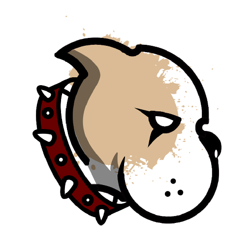 Ícono del perro bulldog con collar de tachuelas, favicon de Bulldog Guatemala